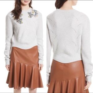 Rebecca Taylor Embroidered Floral Sweater